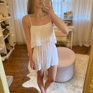 TopShop spaghetti strap two tier top white dress